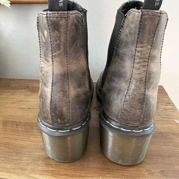Dr. Martens Distressed Brown Ankle Boots - Picture 5 of 10